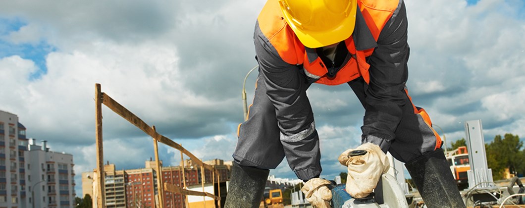 Constructions worker covered by construction site insurance